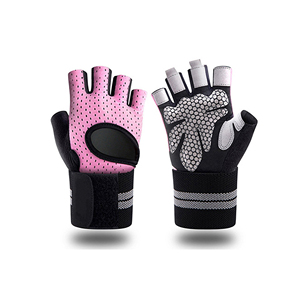 Guantes de Gimnasio de Medio Dedo 2026 con Correa Ajustable para la Muñeca, Transpirables, para Levantamiento de Pesas, Negros - Product Image 5
