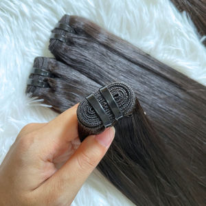 Doble tejido espejo hueso recto HD encaje pelucas sin cola cutícula alineada sin enredos Color Natural extensiones de cabello humano - Product Image 1