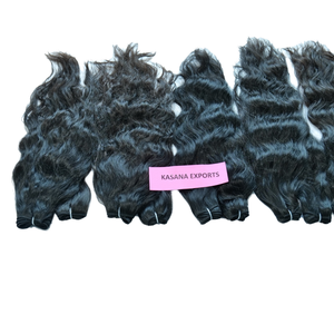 Tissage brut non transformé 100% cuticule indienne alignée en gros Bundle machine double trame Extensions de cheveux humains en vrac profondes pas cher - Product Image 1