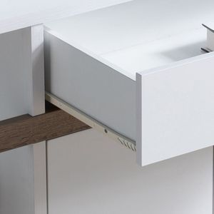 Mobile buffet moderno a 4 ripiani per cucina, in bianco e tortora scuro - Product Image 4