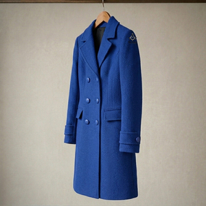 Vêtements grecs pour femmes, long manteau, regalia maçonnique, Delta Sigma, trench en laine bleue, manches longues, blazer brodé - Product Image 2