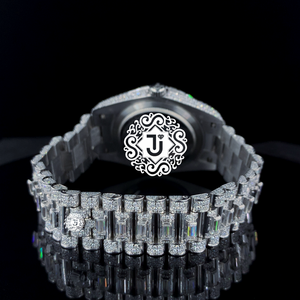 Reloj de Lujo con Diamantes Moissanite Blancos, Correa de Acero Inoxidable, Movimiento Mecánico ETA, Unisex, Estilo Hip Hop, Muy Solicitado - Product Image 4