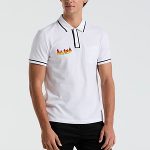 Venta Directa de Fábrica, Camisetas de Algodón Sueltas, Estampado Personalizado, Ropa Urbana, Camisetas Polo de Golf Vintage para Hombre - Product Image 4