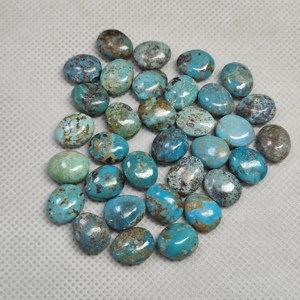 Cabochon octogonal en turquoise naturelle, pierre précieuse non montée, percée, pour la fabrication de colliers et boucles d'oreilles, vente en gros, Brandon - Product Image 2