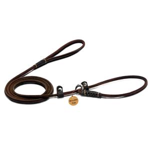 Luxury Soft Genuine Leather <b>Dog</b> <b>Leash</b> Heavy Duty Braided Pet Lead Padded Handle Adjustable Solid Brass Hook Lace Fashion Simple - Product Image 1