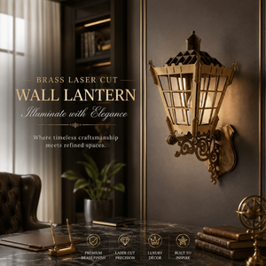 Lanterne murale en laiton de qualité supérieure |   Lanterne murale vintage découpée au laser décorative pour la maison, le jardin, le balcon, l'extérieur - Product Image 5