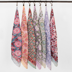 Multi-Functional Square Scarf Cotton Women's <b>Head</b> Neck <b>Wraps</b> Beautiful Block Printed Boho Bandana Natural Dye Handmade Kerchief - Product Image 5