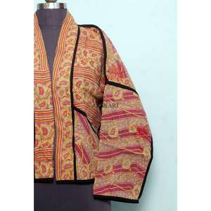 Chaqueta Reversible de Punto Kantha con Bordado Hermoso Hecho a Mano, Chaqueta de Algodón para Otoño e Invierno, Ecológica, Cárdigan para Mujer - Product Image 2