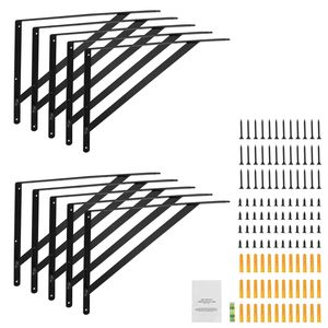 Staffe per Mensole Galleggianti Resistenti 12 x 8, 10 Pezzi, Nero Opaco, Connettori per Mensole Triangolari Spessore 3mm, Supporti per Mensole - Product Image 1