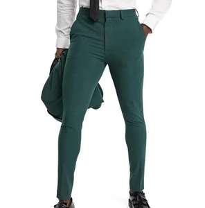 Pantalon de Costume Uni pour Homme, Couleur Noire, Respirant, Prix de Gros, Idéal Réunions d'Affaires, Logo Personnalisé, Coupe Slim et Ajustée - Product Image 4