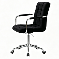 Chaise de bureau ergonomique moderne pivotante à 360 degrés, multifonctionnelle, revêtement en PU, métal chromé, hauteur réglable, couleur personnalisable