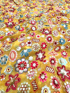 SQ embroidery fabric sequin fabric embroidered kaftan fabric embroidery abaya fabric lace fabric boutique fashion wholesale bulk - Product Image 4