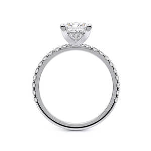 Bague de fiançailles en or jaune 10K plaqué rhodium avec diamant de laboratoire taille princesse 1,5 carat, pavé, solitaire, luxe, pour mariage - Product Image 6