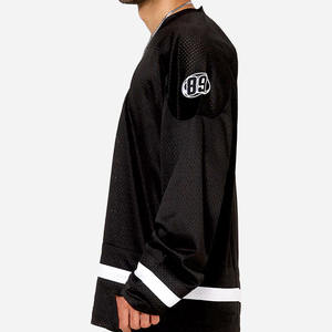 Мужская удлиненная футболка для американского футбола с длинным рукавом, сетчатая, для уличной моды и тренировок, с минимальным логотипом, под собственной торговой маркой, оптом, OEM - Product Image 4