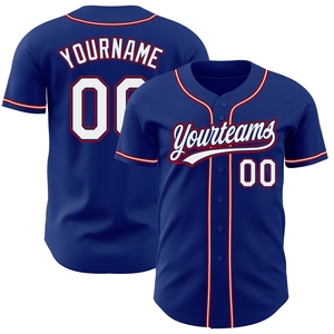 Vente en gros de maillots de baseball authentiques personnalisés OMMIZ INDUSTRY, blanc-rouge royal, best-sellers - Product Image 1