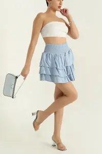 กระโปรงผู้หญิงปี 2026 สไตล์ใหม่ ดีไซน์สวยที่สุด กระโปรงผู้หญิงลายพิมพ์สไตล์ซัน ราคาถูก กระโปรงเอวสูงสีพื้น - Product Image 4