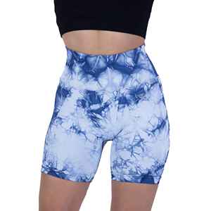 Best Selling High Waist Butt Lifting Slim Design Button Rivet Flower <b>Tie</b> Dye Cotton Beach Shorts For Women - Product Image 1