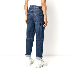 กางเกงยีนส์ผู้ชายสีเข้มสไตล์สตรีทแวร์สำหรับออกกำลังกาย ทรงตรง เอวกลาง ระบายอากาศได้ดี ผลิตในประเทศปากีสถาน - Product Image 2