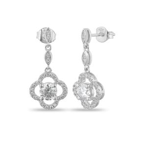 Pendientes de Diamantes Moissanite de Corte Redondo de Lujo, Plateados en Plata, Joyería Nupcial para Bodas, Precio por Cantidad para Exportación - Product Image 1