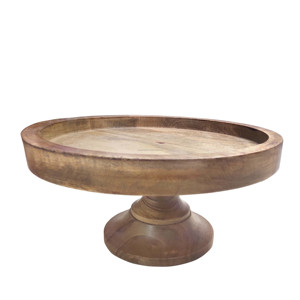 Acacia Wood Round Cake <b>Stand</b> Mango Wood Dessert Pedestal Display <b>Stand</b> with Base for <b>Cupcakes</b> Pastry Candies - Product Image 2