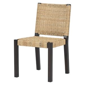 Set di 2 Sedie da Pranzo in Stile Moderno Rustico, Legno Massello con Schienale in Rattan, Finitura Noce, Versatili per Interni/Esterni, Arredamento da Giardino - Product Image 2