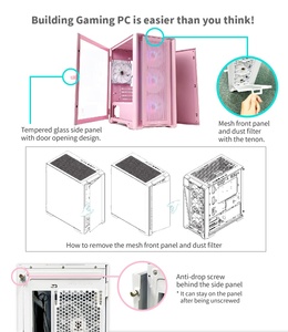 [KINGSMAN AITC] MicroATX Mid Tower PC <b>Case</b> 4 ARGB Fans Tempered Glass Side Panel 300mm GPU Support Gaming <b>Computer</b> <b>Case</b> - Product Image 3