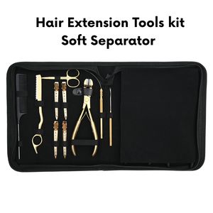 Hair Extension <b>Tool</b> <b>Kit</b> Microbeads Crimping & Remover Plier Keratin Bond Cutter Loop Hook Clips Scissors Comb Barber Razor Set - Product Image 5