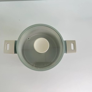 Casserole en céramique bleu clair à motif moyen-oriental moderne, revêtement antiadhésif, compatible induction, passe au lave-vaisselle, avec couvercle en verre - Product Image 3