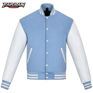 Blouson universitaire en laine coupe-vent pour homme, grande taille, personnalisé avec logo en relief, style décontracté d'été, en fausse fourrure de mouton - Product Image 1