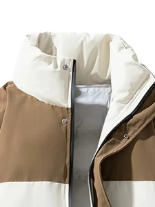 Winter Casual Warm Hooded Breathable Canvas Puffer Bamboo Fiber <b>Jacket</b> <b>Mandarin</b> <b>Collar</b> Zipper Closure Bamboo Fiber Lining Men - Product Image 4