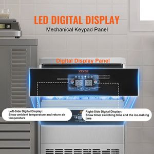 Macchina per gelato con Display digitale a LED da 450 libbre/24 ore commerciale 160 cubetti di ghiaccio 12-15 minuti armadietto indipendente 130lbs - Product Image 3