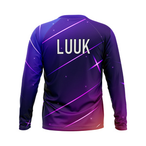 Maillots de sport pour hommes à manches longues, respirants, antibactériens, écologiques, à séchage rapide, personnalisables, OEM, 100% polyester, compression - Product Image 3