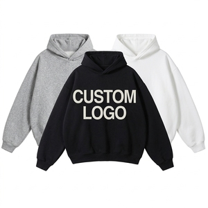 Sweat à capuche personnalisé en molleton français polyester/coton écologique imperméable pour homme, coupe décontractée, 300g, vente en gros - Product Image 2
