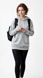 <b>Women's</b> Regular Fit Solid Breathable Casual Long Sleeve Hooded Front Logo Modal Zip-Through Hoodie - Product Image 4