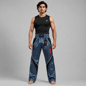 Pantalones de kick boxing duraderos con costuras reforzadas, ajuste cómodo y calidad premium para la práctica regular de artes marciales. - Product Image 1