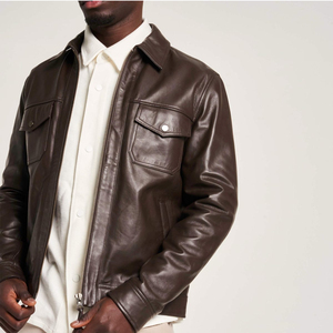 <b>Men's</b> Genuine <b>Leather</b> Fashion Outerwear Biker Inspired <b>Jacket</b> for Retail and Wholesale Supply - Product Image 3