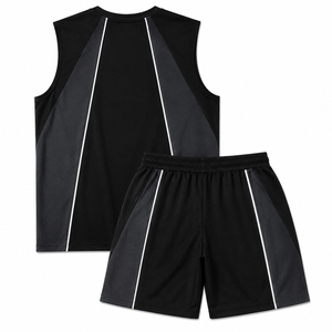 Ensemble débardeur sans manches et short personnalisé pour homme, noir, séchage rapide, sportif, vente en gros, tenue d'été, ensemble short de sport pour homme - Product Image 2