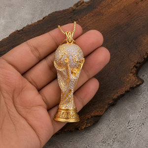 Collar con Colgante de Trofeo FIFA Personalizado al por Mayor, Estilo Hip Hop, con Micro Pavé de Moissanita, Plata 925, Joyería para Hombre - Product Image 3