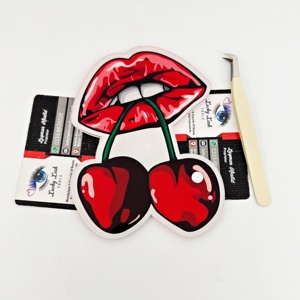 LUCKY <b>LASH</b> TILES Reusable Fashionable Cherry Lips Design Acrylic Eyelash Extensions <b>Magnetic</b> <b>Lash</b> Strips Beauty Tools - Product Image 2