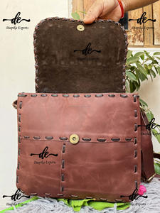 กระเป๋าสะพายแฮนด์เมดหนังแท้ Banjara Look,กระเป๋าถือสะพายข้างใช้งานได้หลากหลายสไตล์กระเป๋าปักลายสำหรับผู้หญิง - Product Image 5