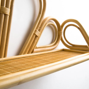 New Scandinavian Hanging Modern Decoration Best Selling Flower Pattern Rattan Wall <b>Shelf</b> Indoor Design Basic Made Vietnam KT31 - Product Image 3