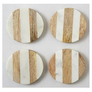 Posavasos de Mármol Premium con Acabado de Piedra Natural de Lujo para Mesas de Café, Mesas de Comedor y Escritorios de Oficina, Duraderos - Product Image 1