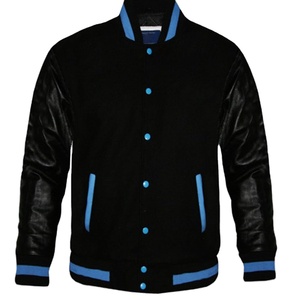 Chaqueta Varsity Letterman en Oferta, Chaqueta Casual de Talla Grande Personalizada, Color Negro, Chaqueta de Cuello Vuelto al por Mayor, Ropa para Hombre - Product Image 1