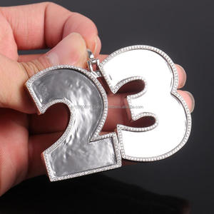 Collar con colgante numérico 23, diseño llamativo de doble dígito, contorno brillante, joyería de moda para hombres y mujeres, venta al por mayor - Product Image 2