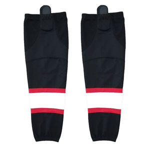 Calcetines de hockey sobre hielo personalizados, calcetines ajustados para calentar las piernas, calcetines de hockey sobre hielo juveniles con rayas de malla para práctica, a la venta, OEM - Product Image 1