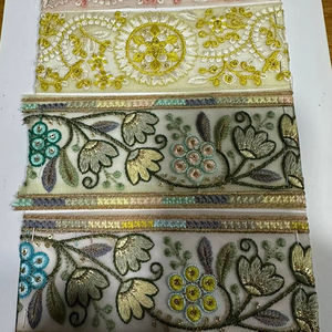 Superior designer embroidery lace fabric <b>for</b> dress embroidered lace trim garment decoration textile factory supply - Product Image 2