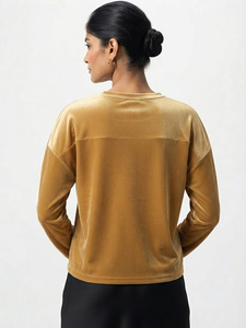 Vente en gros de t-shirts à manches longues en velours pour hommes, doux, confortables, de qualité supérieure, décontractés, unis, fabricant de vêtements OEM ODM - Product Image 2