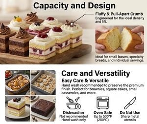Aluminium Coated Bread Mould Baking <b>Cake</b> Brownie Silver Square Baking Tray Pan 12 X <b>10</b> X 2.5 <b>Inch</b> Heavy Duty Oven Safe - Product Image 6