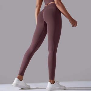 Leggings de yoga sexy pour femmes avec logo personnalisé, taille haute, en spandex/nylon, compression, séchage rapide, respirants - Product Image 2