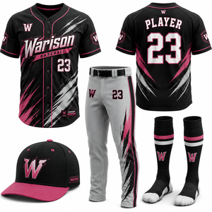 Top Trending Baseball Training Uniform Kit For Adult's Solid Color Sublimation Customized Youth Softball Uniform Set - Product Image 3